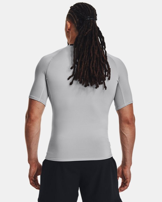 Men's UA HeatGear® Armour Short Sleeve Compression Shirt, Gray, pdpMainDesktop image number 1